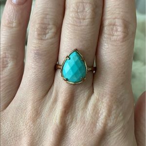Vintage Kendra Scott Turquoise & Gold Daisy Ring